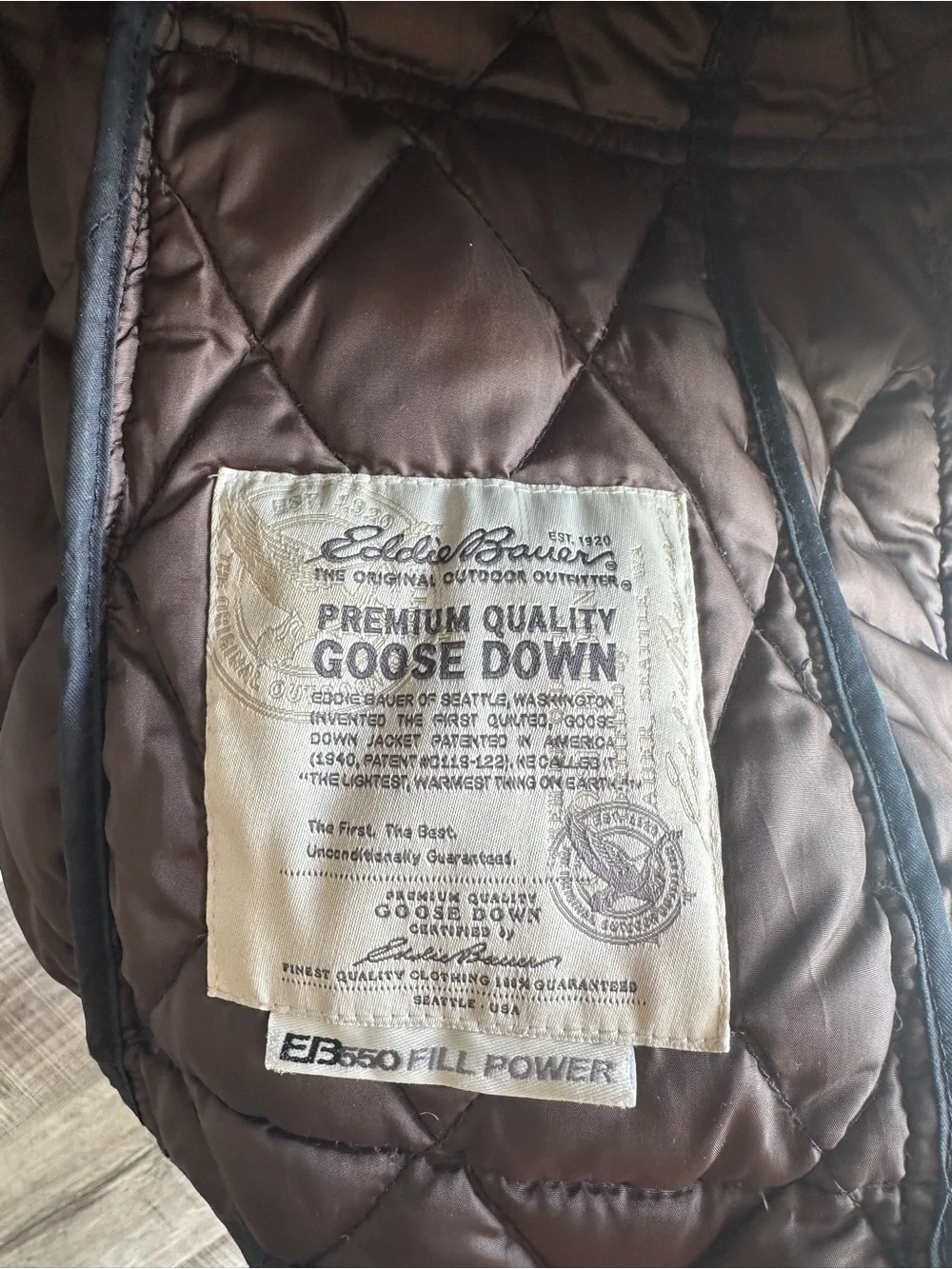 Eddie Bauer Goose Down Quilted Jacket